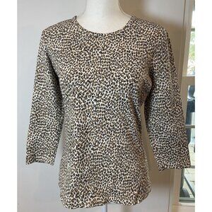 J.McLaughlin Shirt Catalina Cloth Black Tan Animal Print Medium M